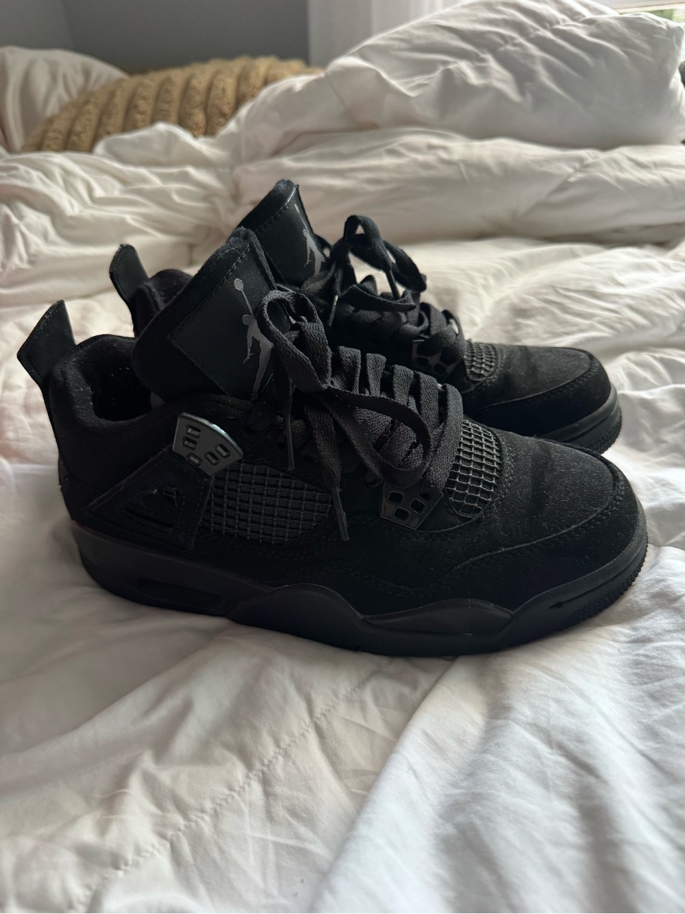 Jordan Mens Black Cat Sneakers